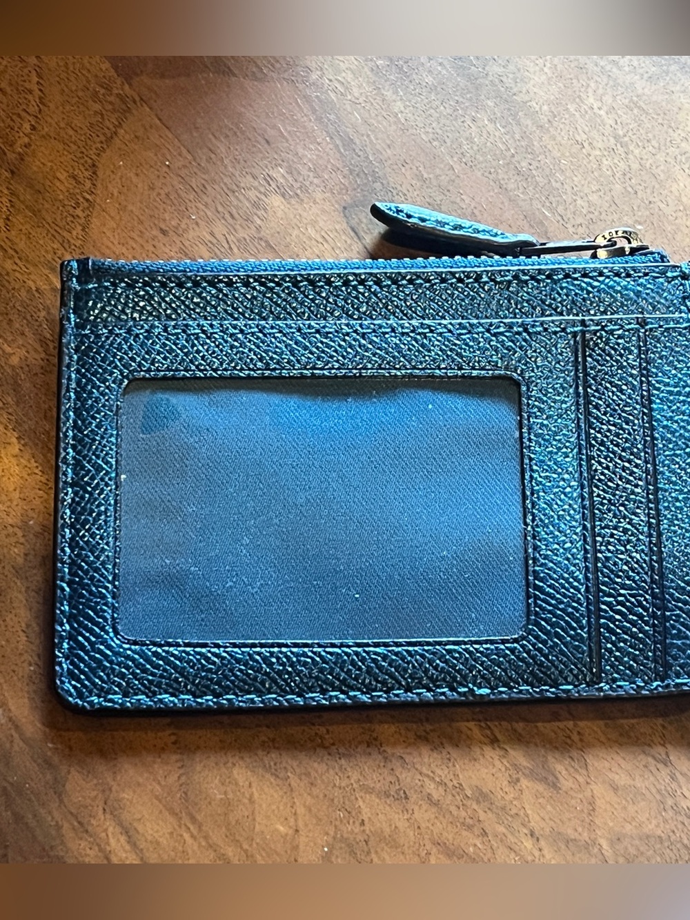 COACH Metallic Teal Sierra Satchel Bag and Matching Card Case - Picture 9 of 11